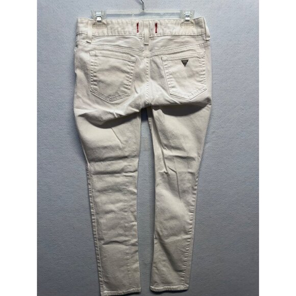Guess Medium Rise Skinny Sarah Fit White Jeans - Picture 13 of 14